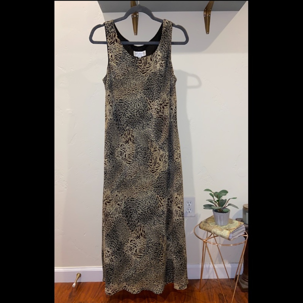 90’s Style Animal Print Maxi Dress